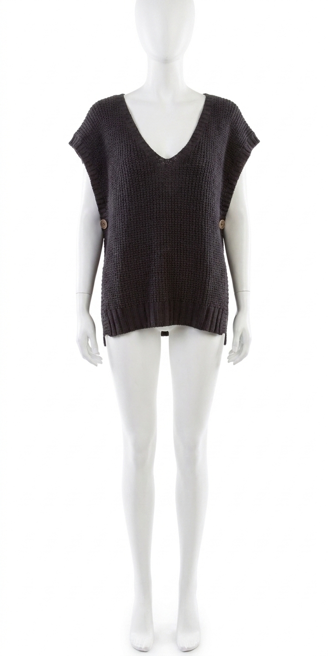 NEW GIGI MODA editta v neck vest in black